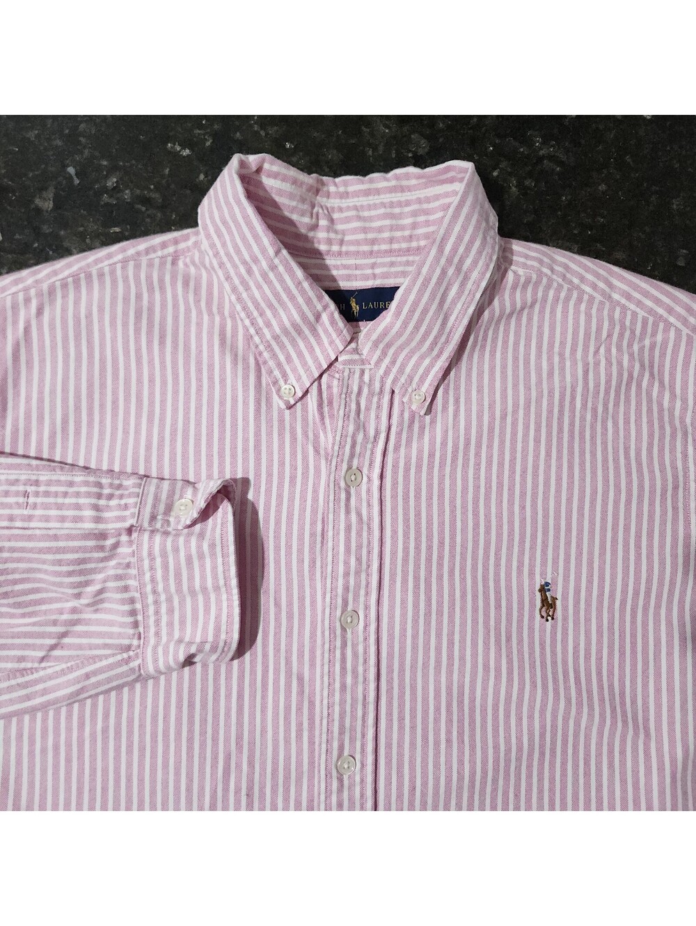 Polo Ralph Lauren Pin Striped Button Down Oxford Preppy Classic Work Mens XL